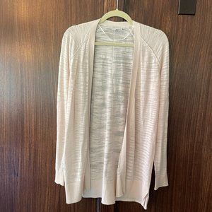LOFT Lightweight Light Pink Open Front Cardigan